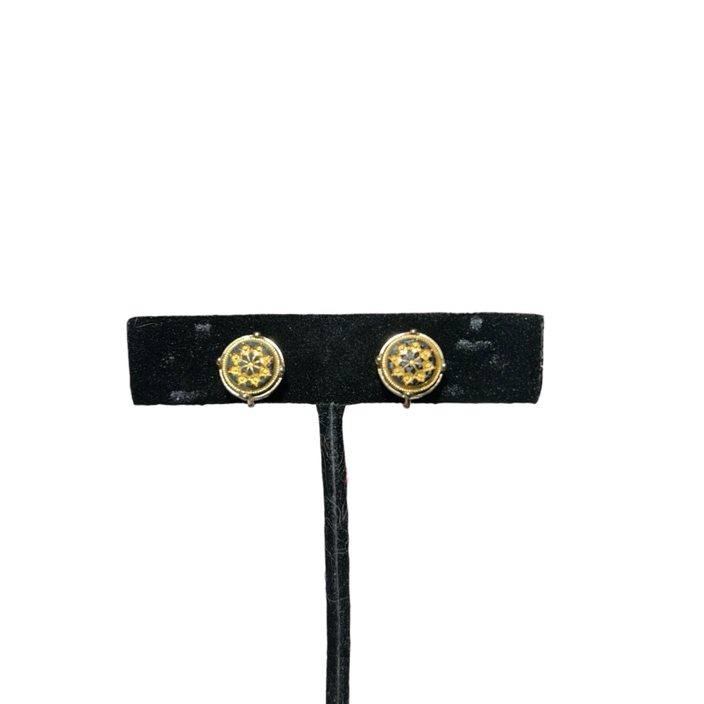 Vintage Avon Signed Starburst Gold Tone Clip-On Earrings